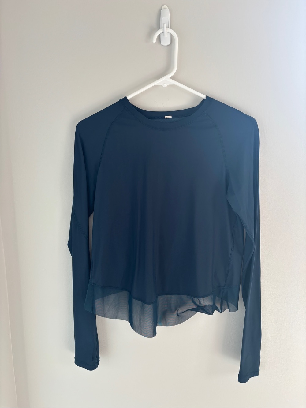 lululemon athletica Navy Long Sleeve Mesh-Hem Tee